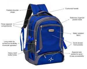 Compass backpack 6017 blue features