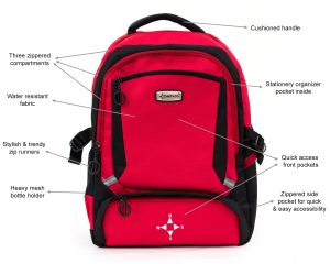 Compass backpack 6017 red features
